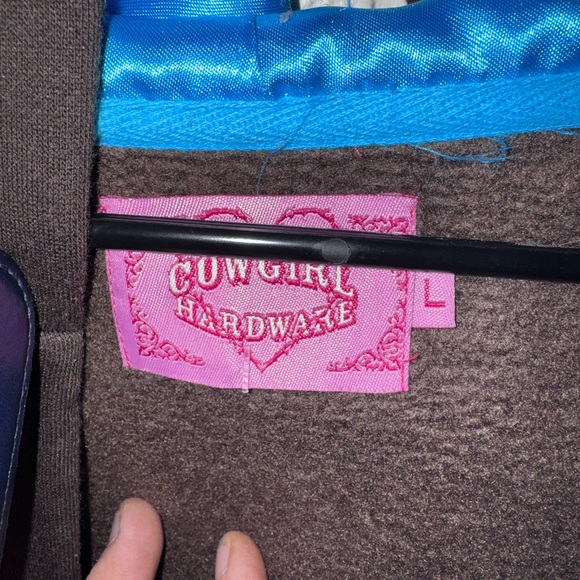 Cowgirl Hardware Brown Zip up Hoodie - Picture 5 of 5